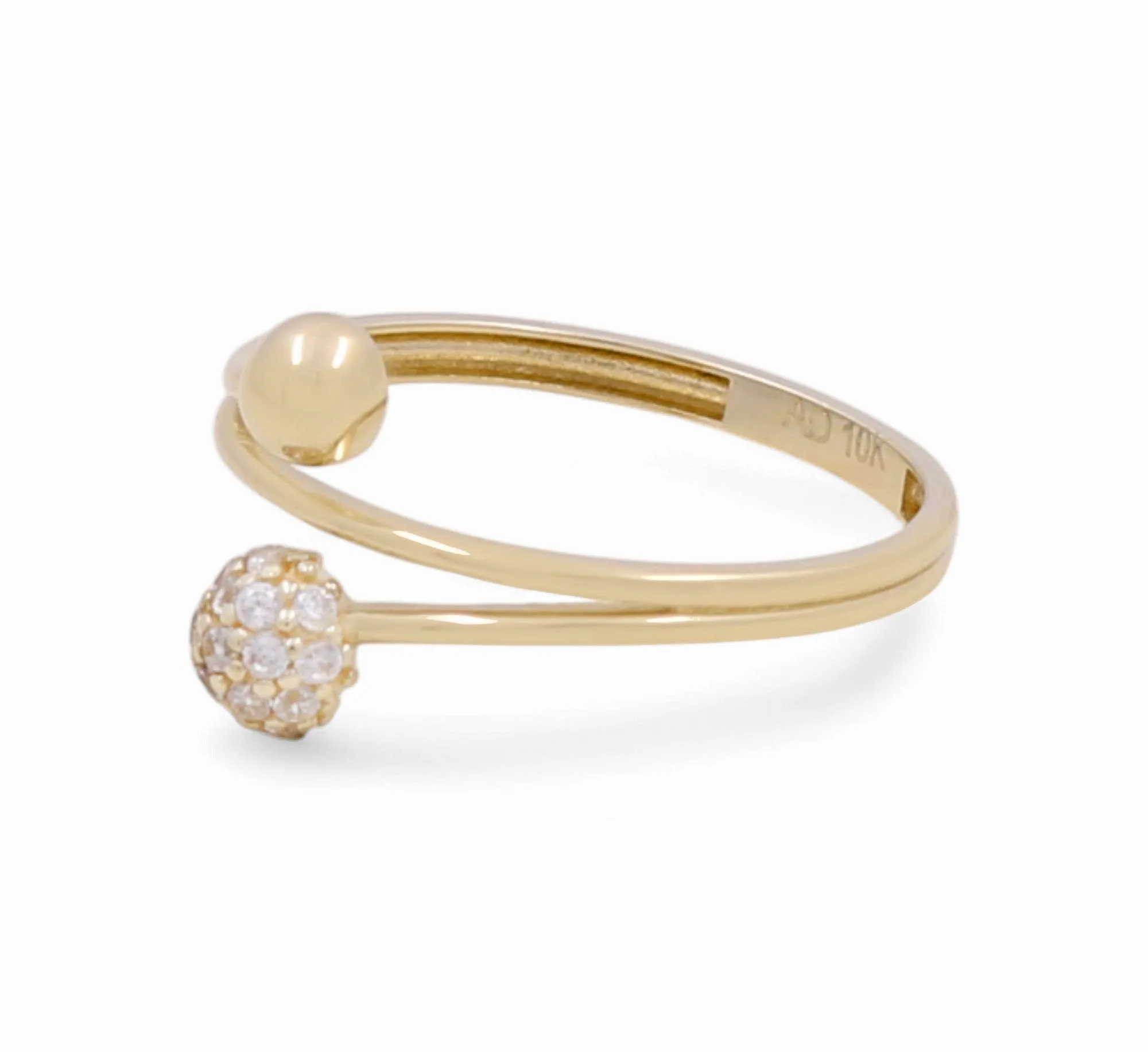 10K Yellow Gold Fashion Women's Ring with Cz / Size: 7 / Weight: 1.1 GR / Y24-1315