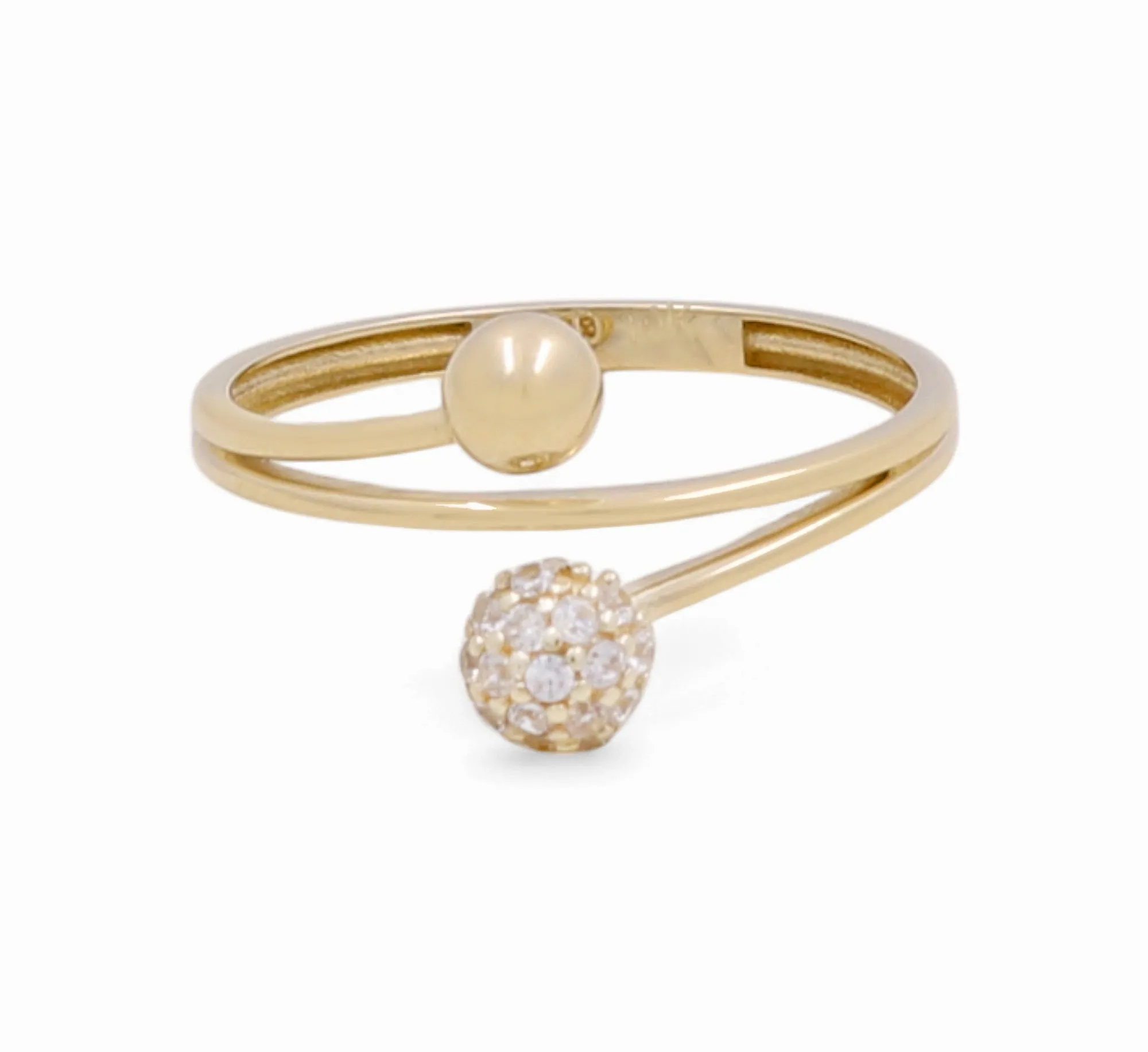 10K Yellow Gold Fashion Women's Ring with Cz / Size: 7 / Weight: 1.1 GR / Y24-1315