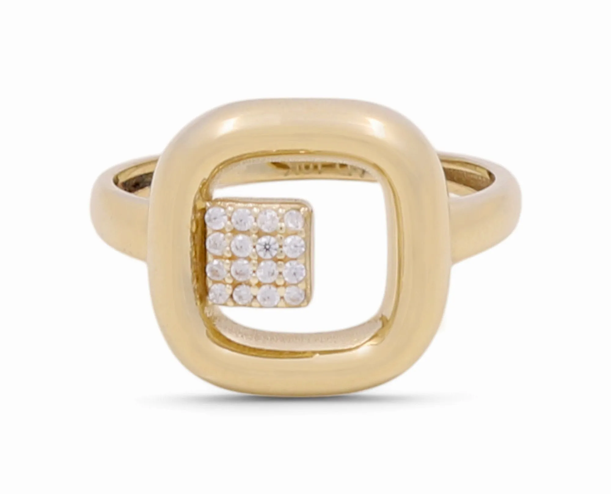 10K Yellow Gold Fashion Women's Ring with Cz / Size: 7 / Weight: 1.8 GR / Y25-243
