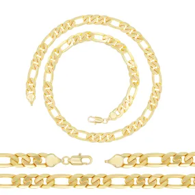 14K Gold-Filled Figaro Chain Necklace 24" 10 mm