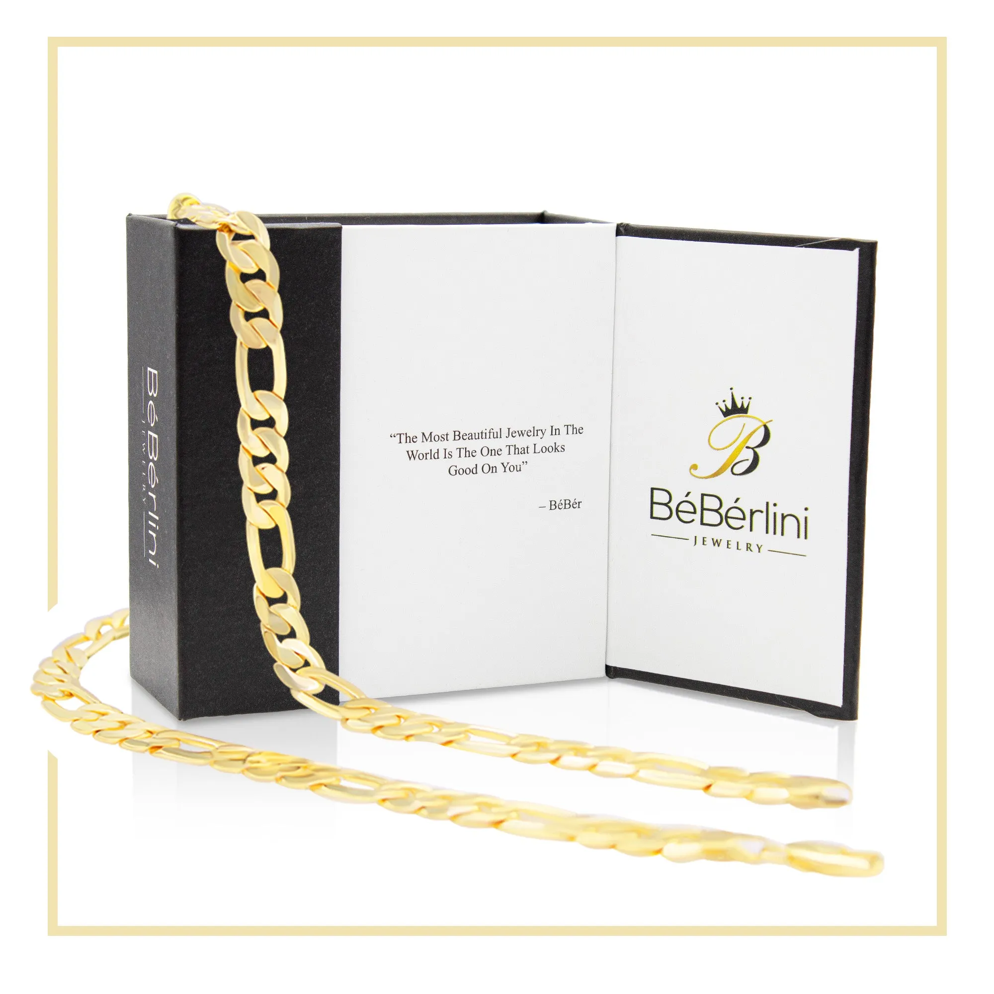 14K Gold-Filled Figaro Chain Necklace 24" 10 mm