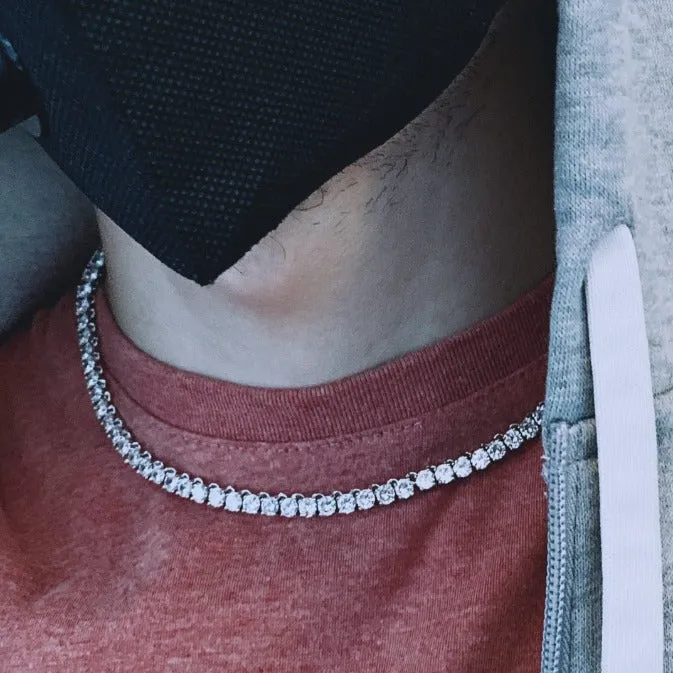 5mm Tennis Choker 17” (white gold and rosegold)