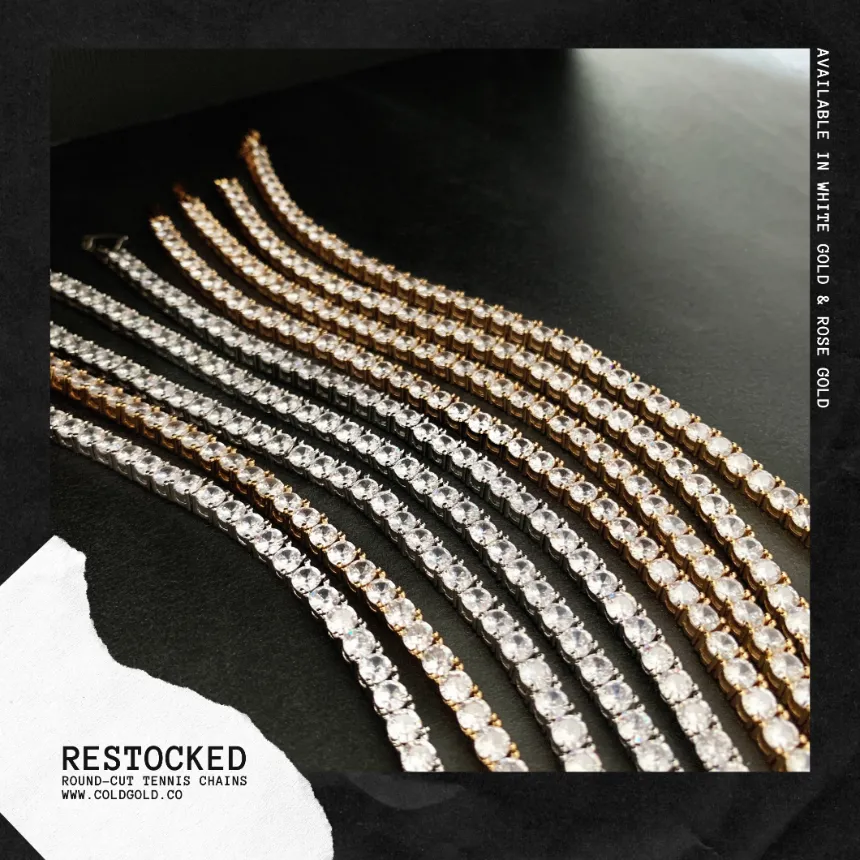 5mm Tennis Choker 17” (white gold and rosegold)