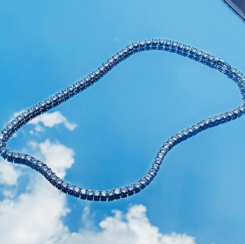 5mm Tennis Choker 17” (white gold and rosegold)