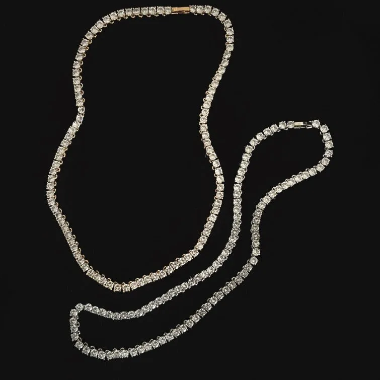 5mm Tennis Choker 17” (white gold and rosegold)
