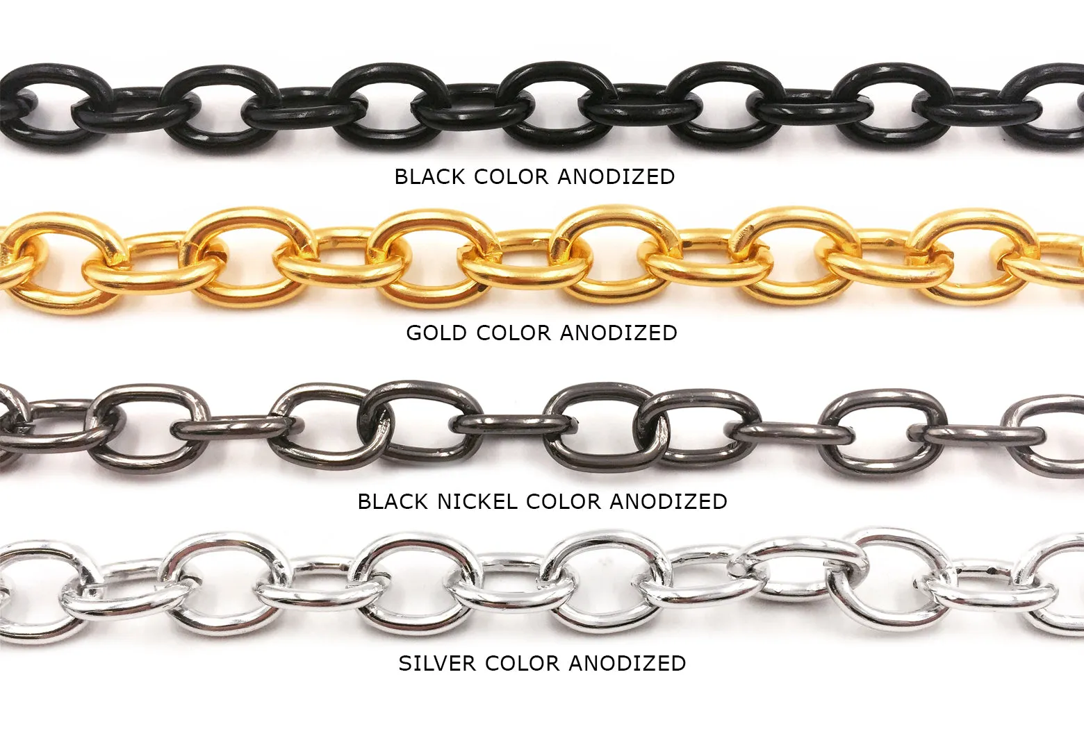 ACYF1008 Aluminum Oval Link Chain CHOOSE COLOR BELOW