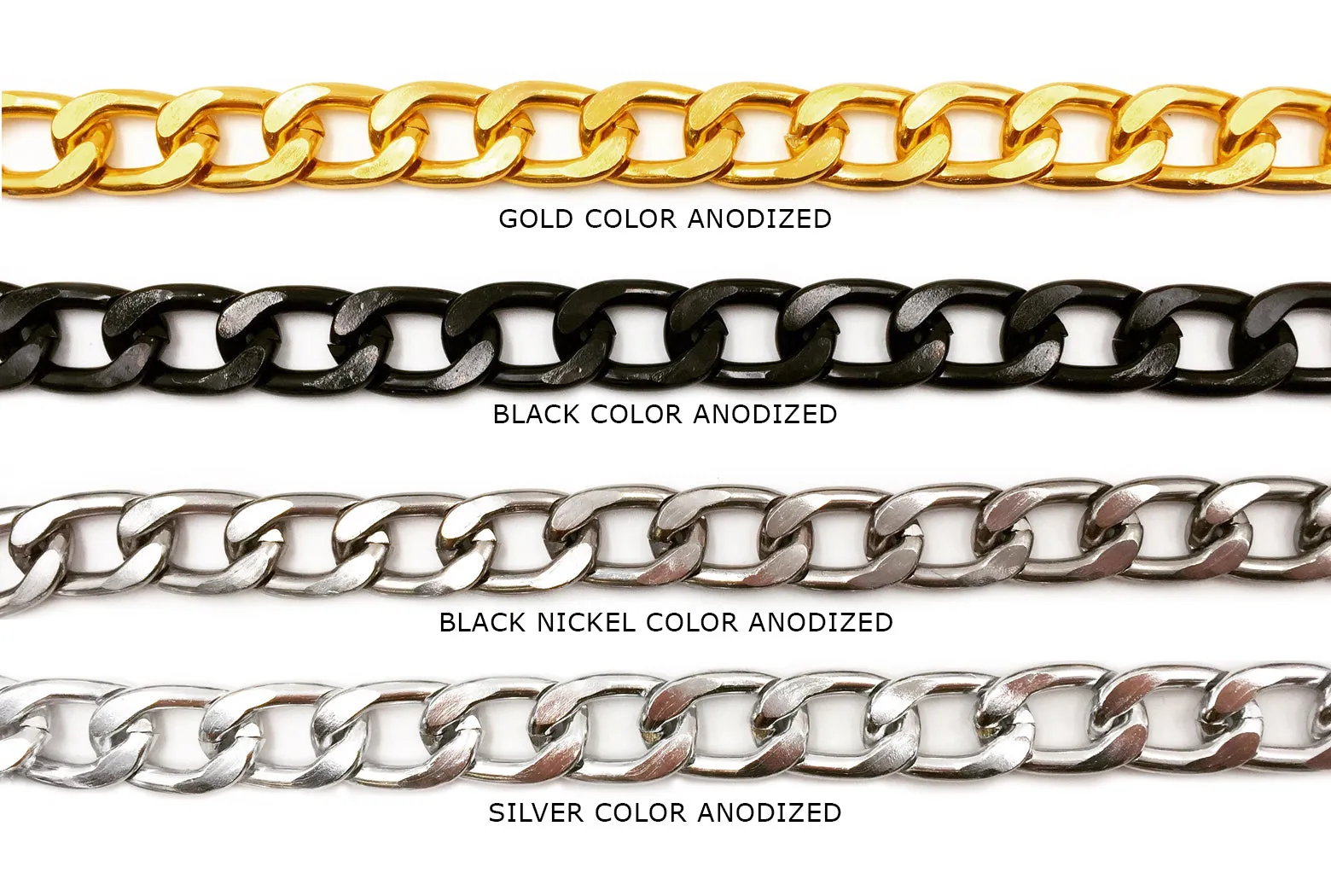 ACYF1107 Flat Aluminum Curb Chain CHOOSE COLOR BELOW