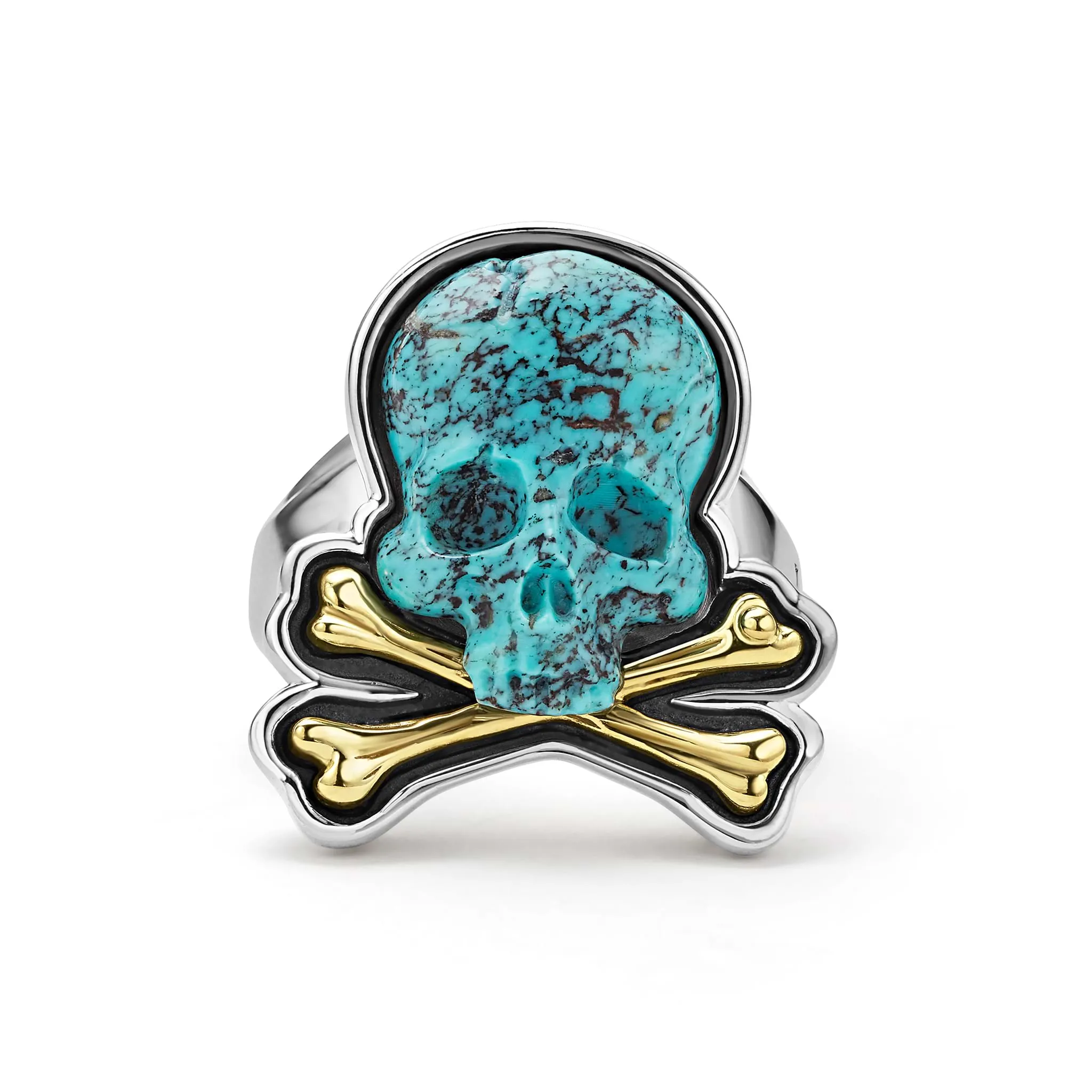 Anthem Turquoise Skull and Bones Statement Ring