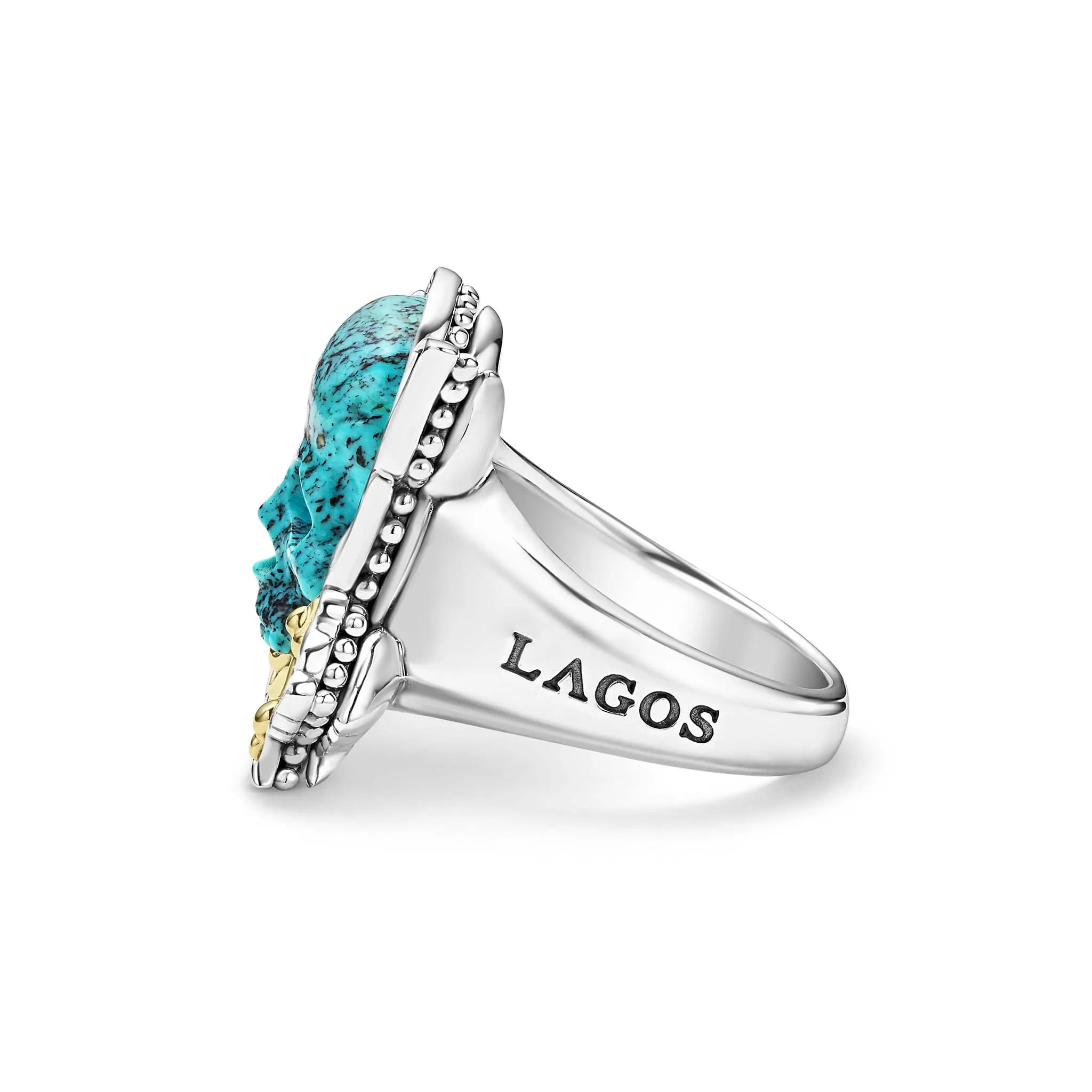 Anthem Turquoise Skull and Bones Statement Ring