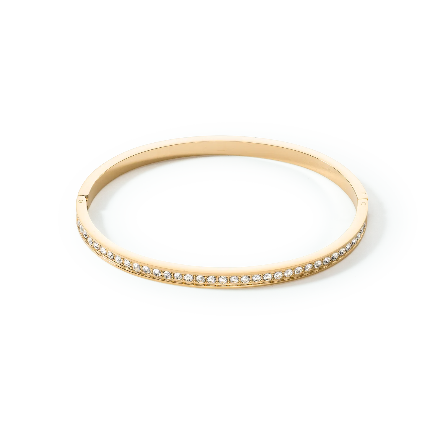 Bangle stainless steel & crystals gold crystal 17