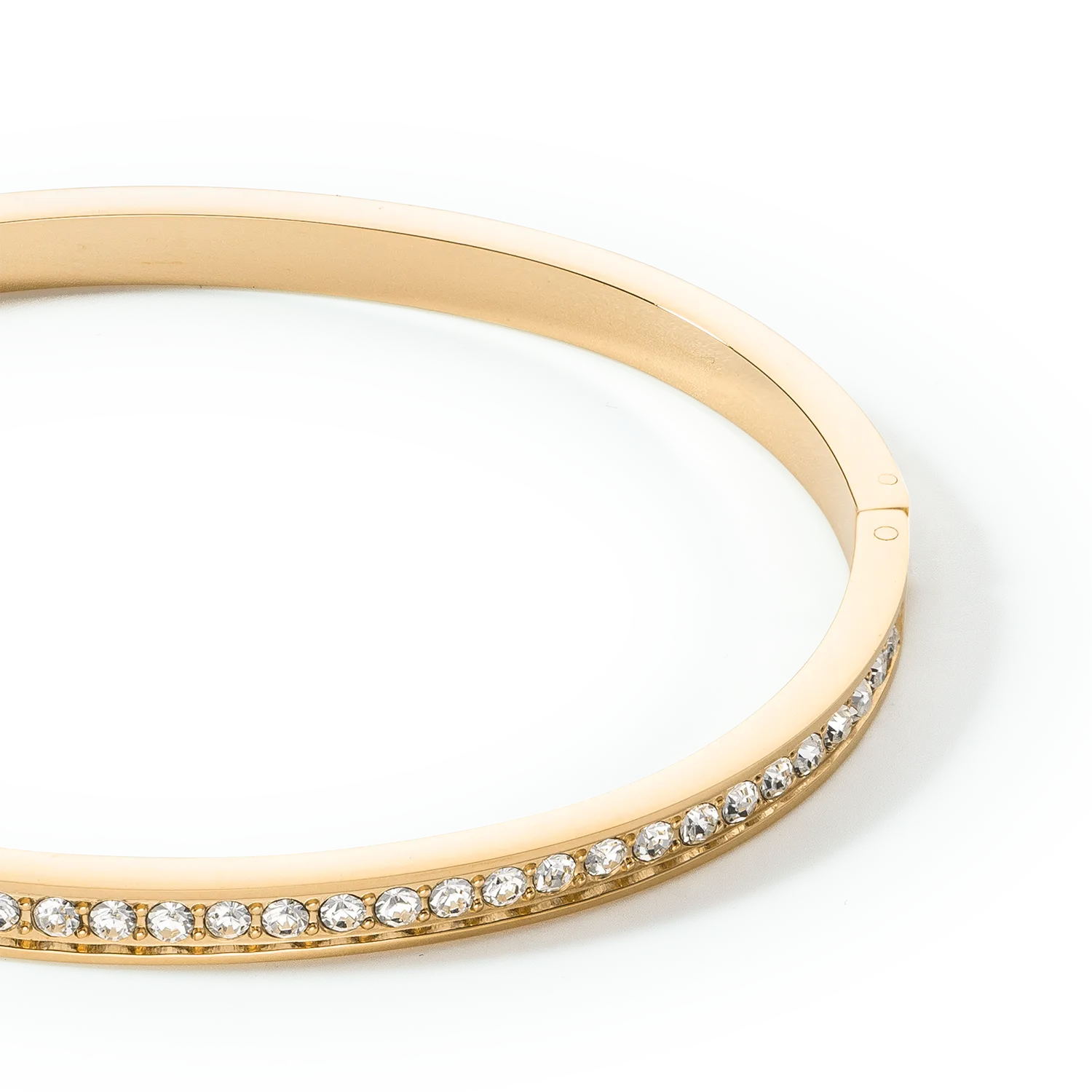 Bangle stainless steel & crystals gold crystal 17