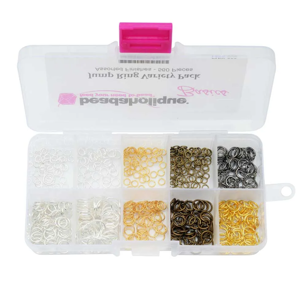 Beadaholique Basics, Jump Ring Variety Pack, Assorted Finishes (560 Pieces)