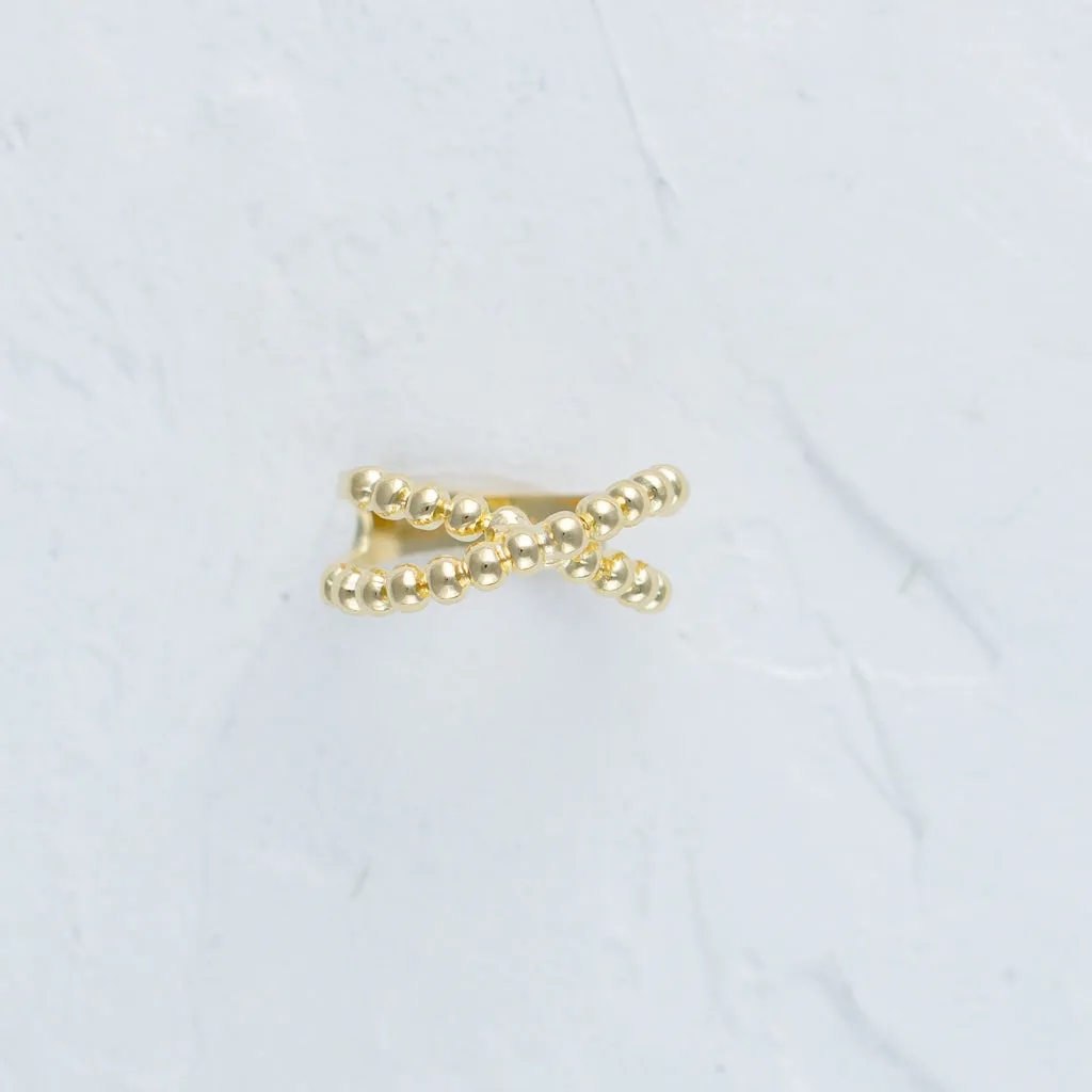 Beaded Criss Cross Ring