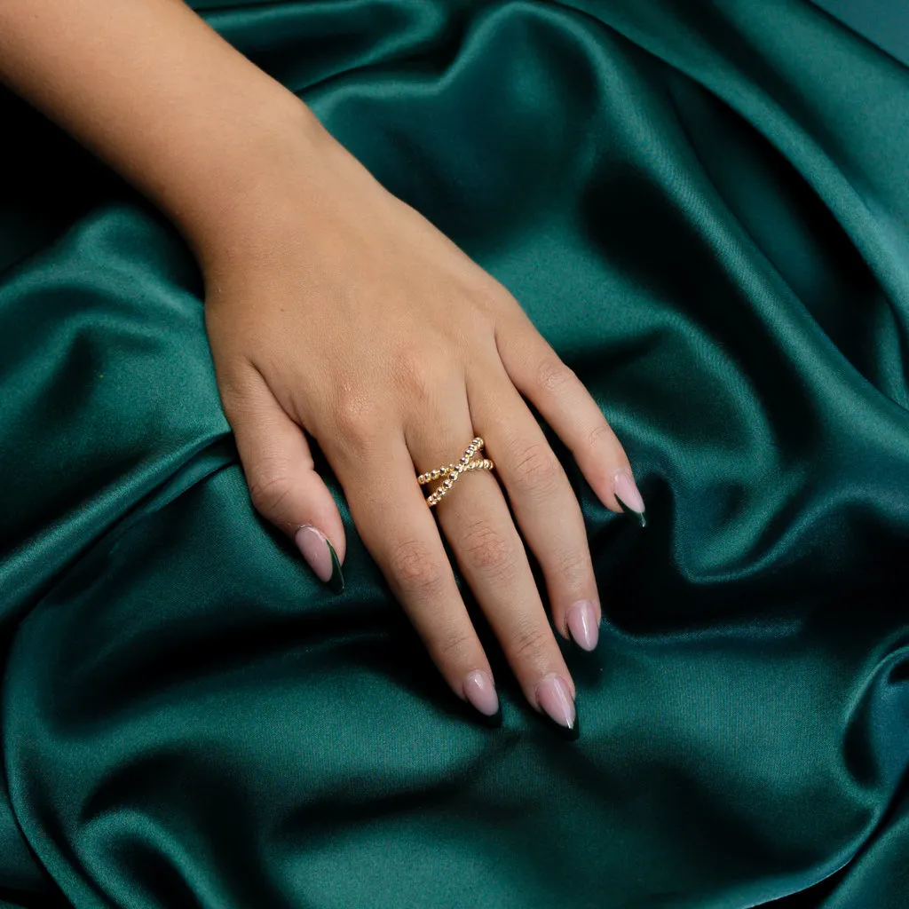 Beaded Criss Cross Ring
