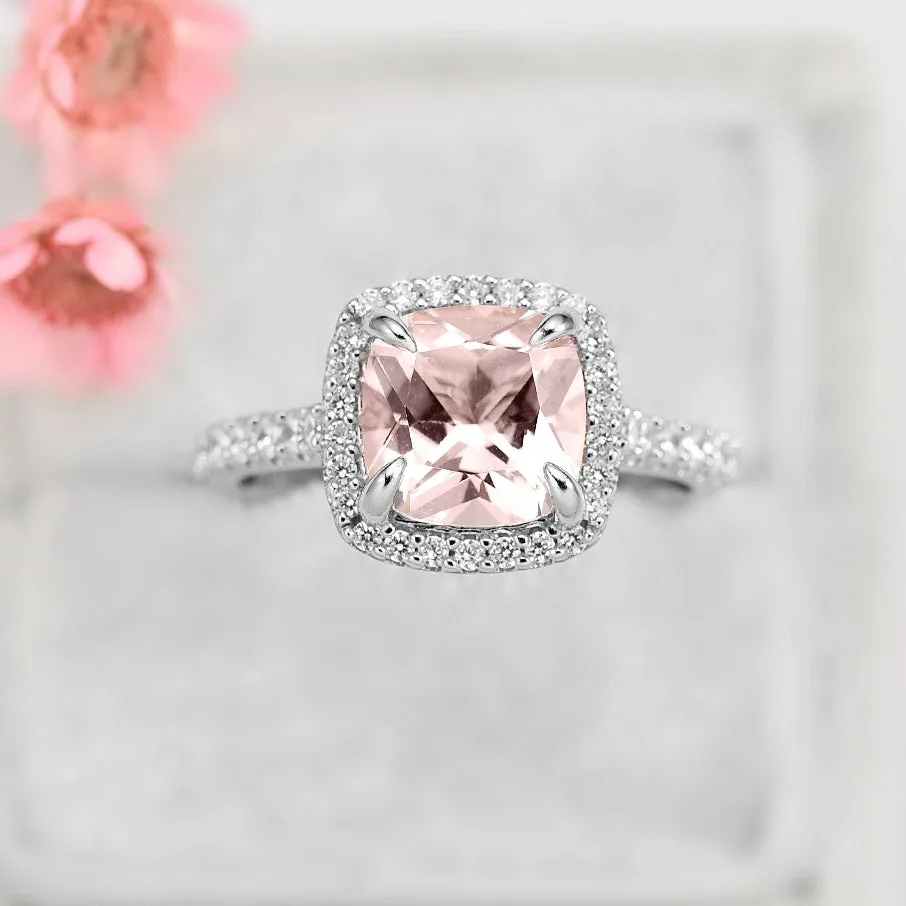 Belle Morganite Ring- Sterling Silver
