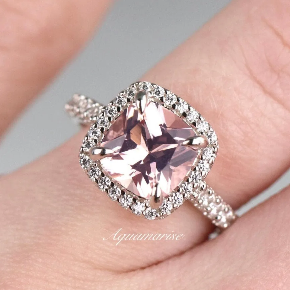 Belle Morganite Ring- Sterling Silver