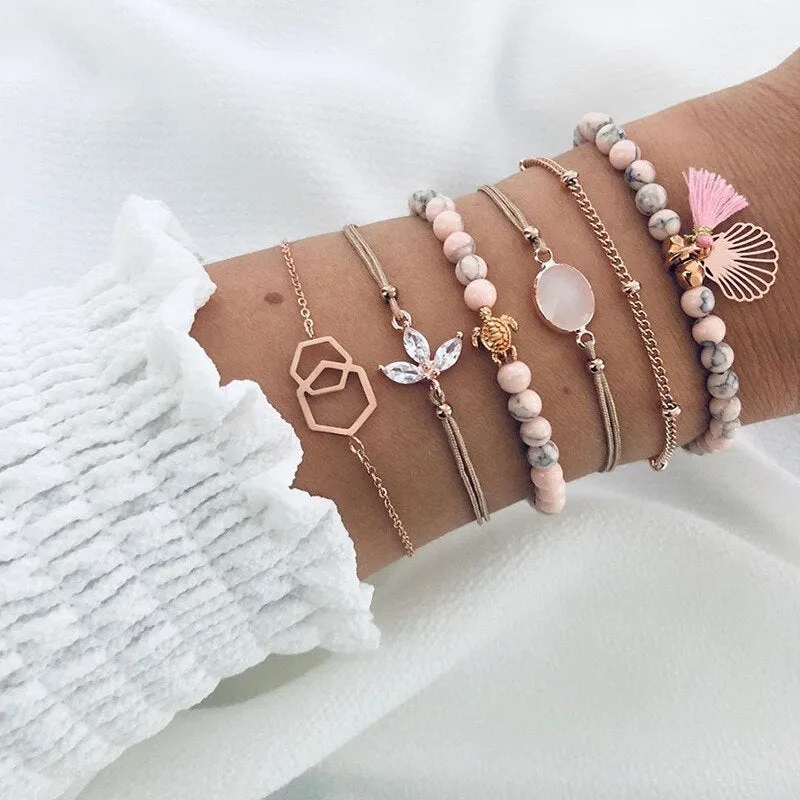 BerriesJam - Arrow Leaves Crystal Bracelets