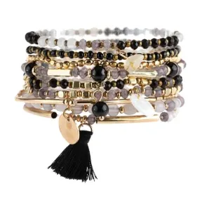 Black x Gray Beaded Bracelets