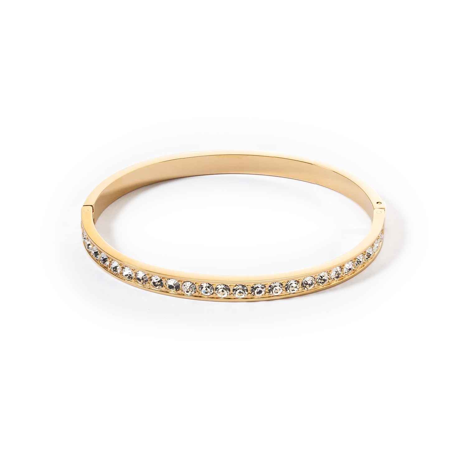 Bracelet stainless steel & crystals gold crystal (size 17 cm)