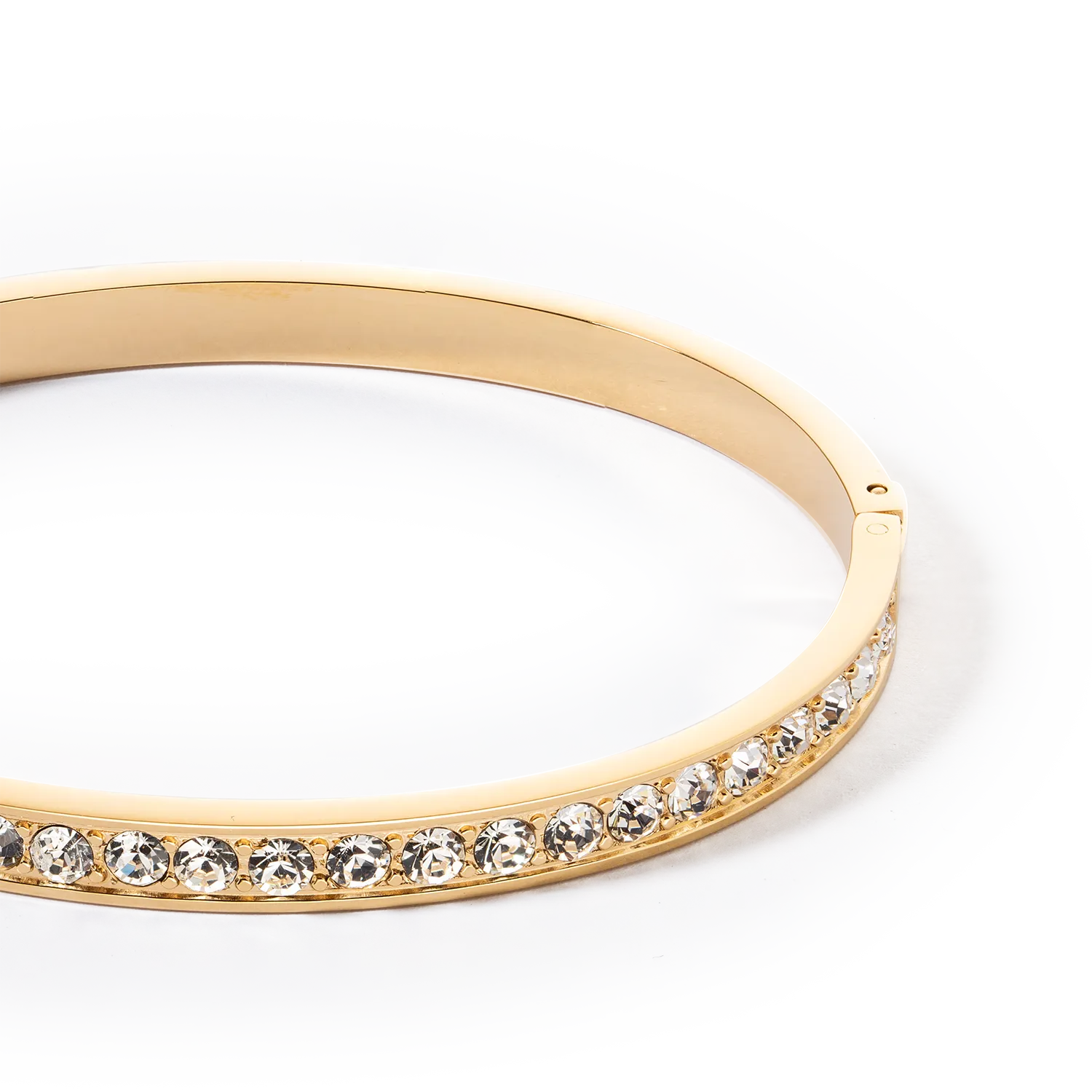Bracelet stainless steel & crystals gold crystal (size 19 cm)