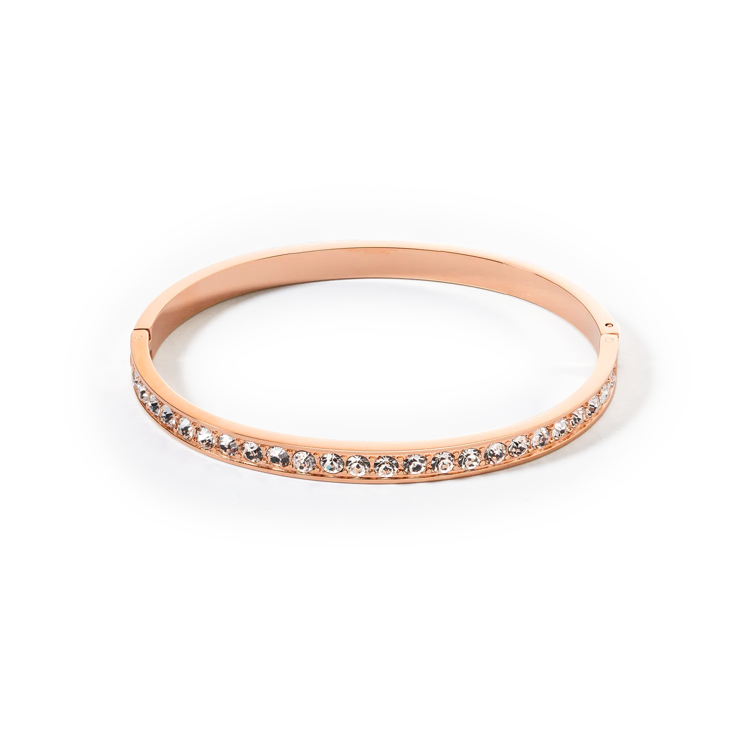 Bracelet stainless steel & crystals rose gold crystal (size 17 cm)