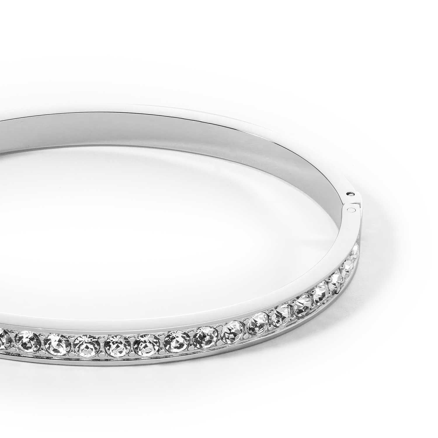 Bracelet stainless steel & crystals silver crystal (size 19 cm)