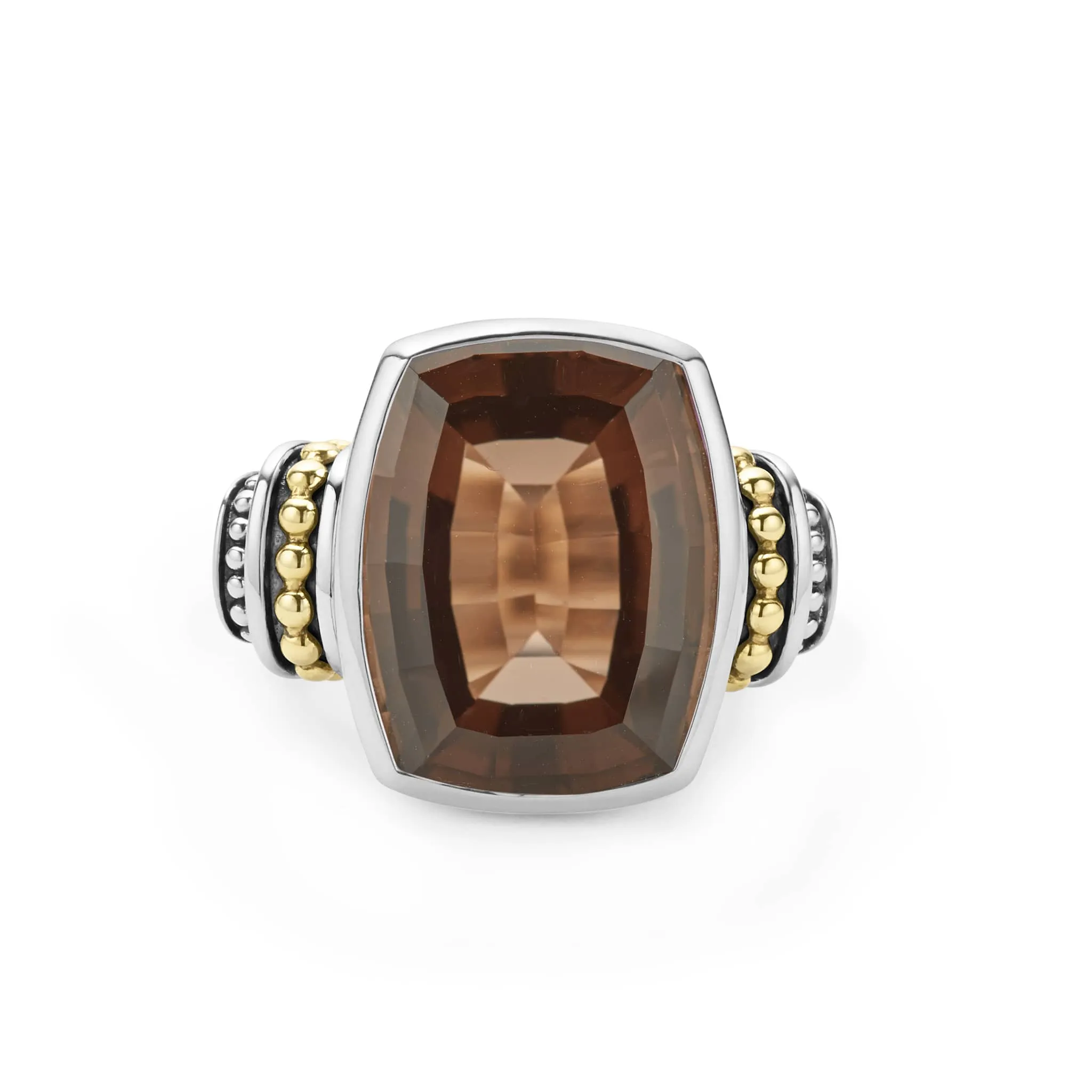 Caviar Color Large Smokey Quartz Statement Ring