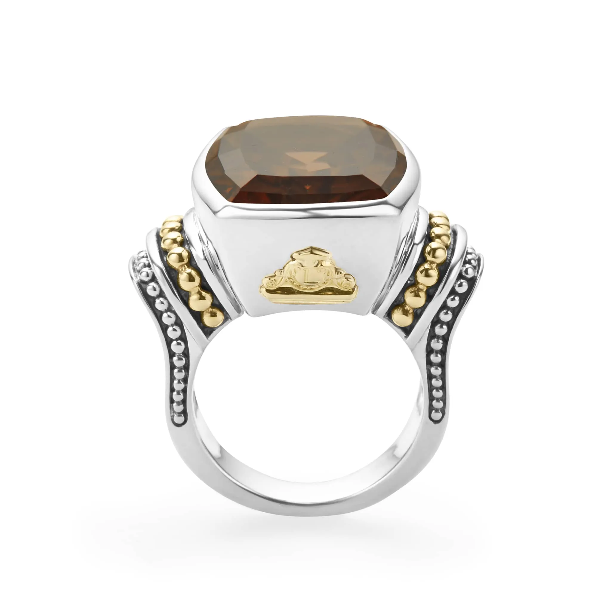 Caviar Color Large Smokey Quartz Statement Ring