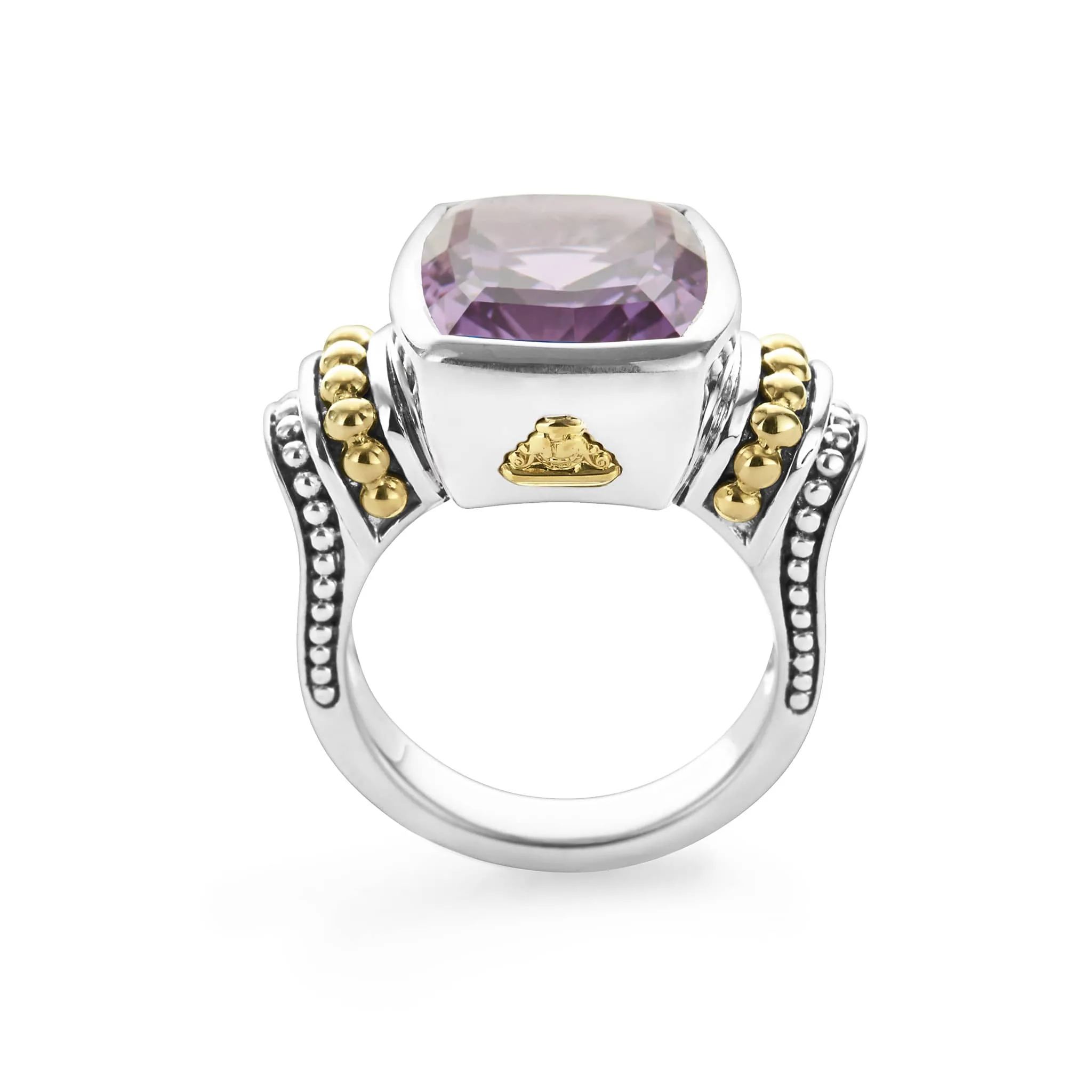 Caviar Color Small Amethyst Statement Ring