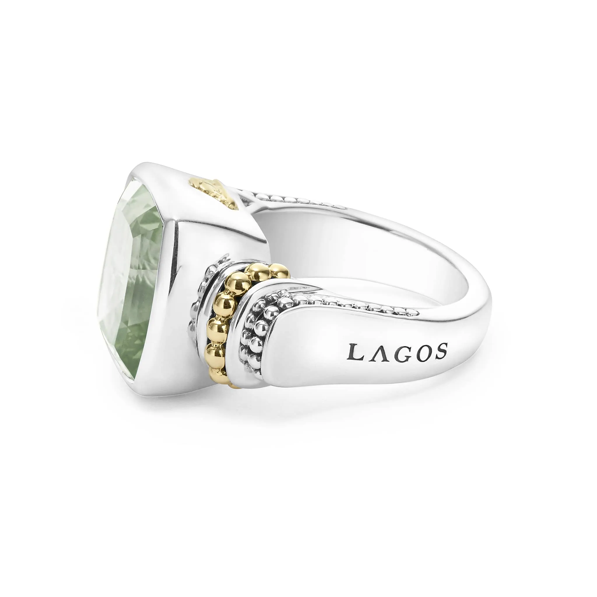 Caviar Color Small Prasiolite Statement Ring