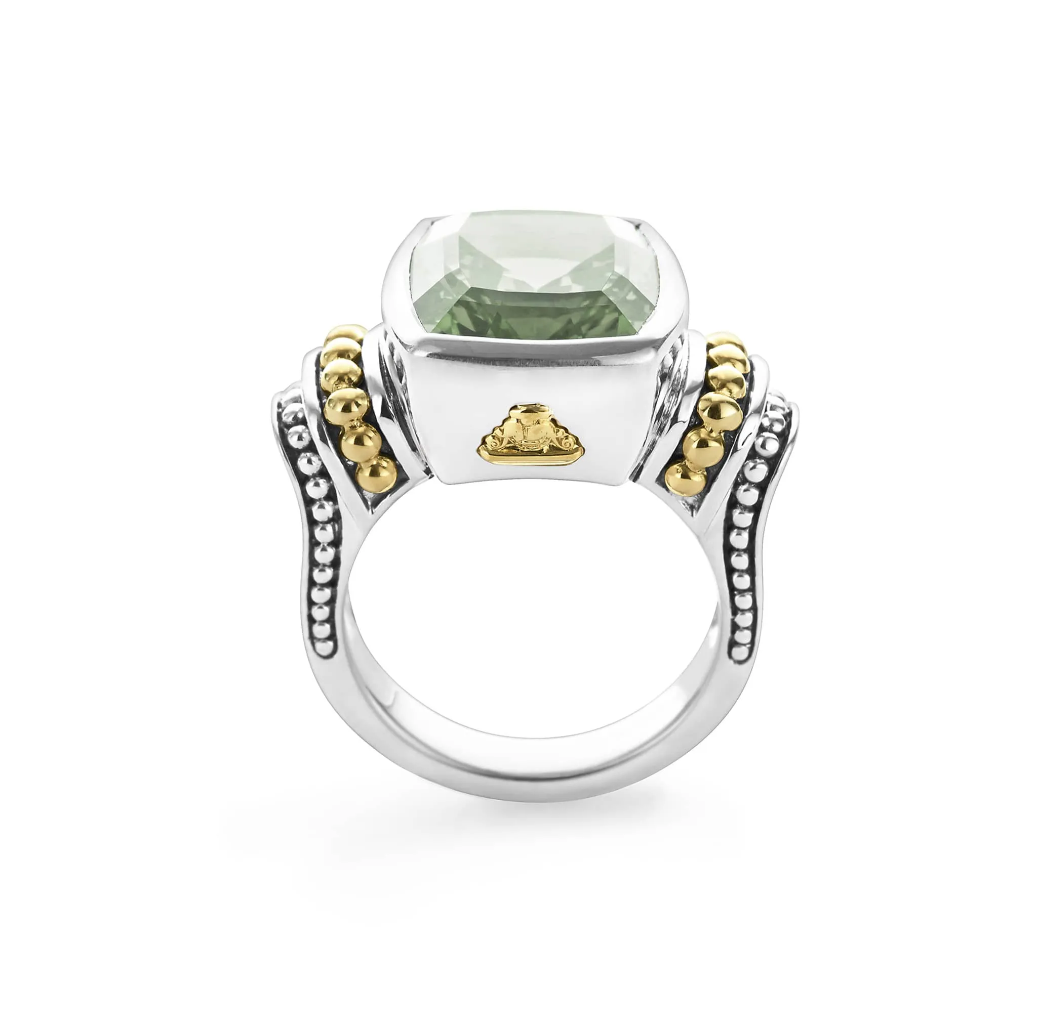 Caviar Color Small Prasiolite Statement Ring