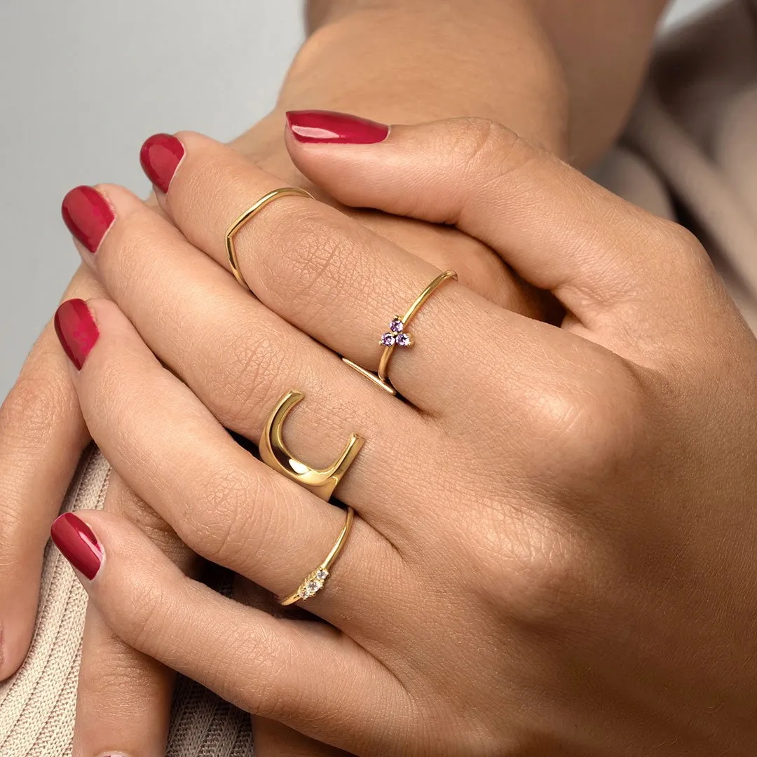 Clover Lavande Gold Ring