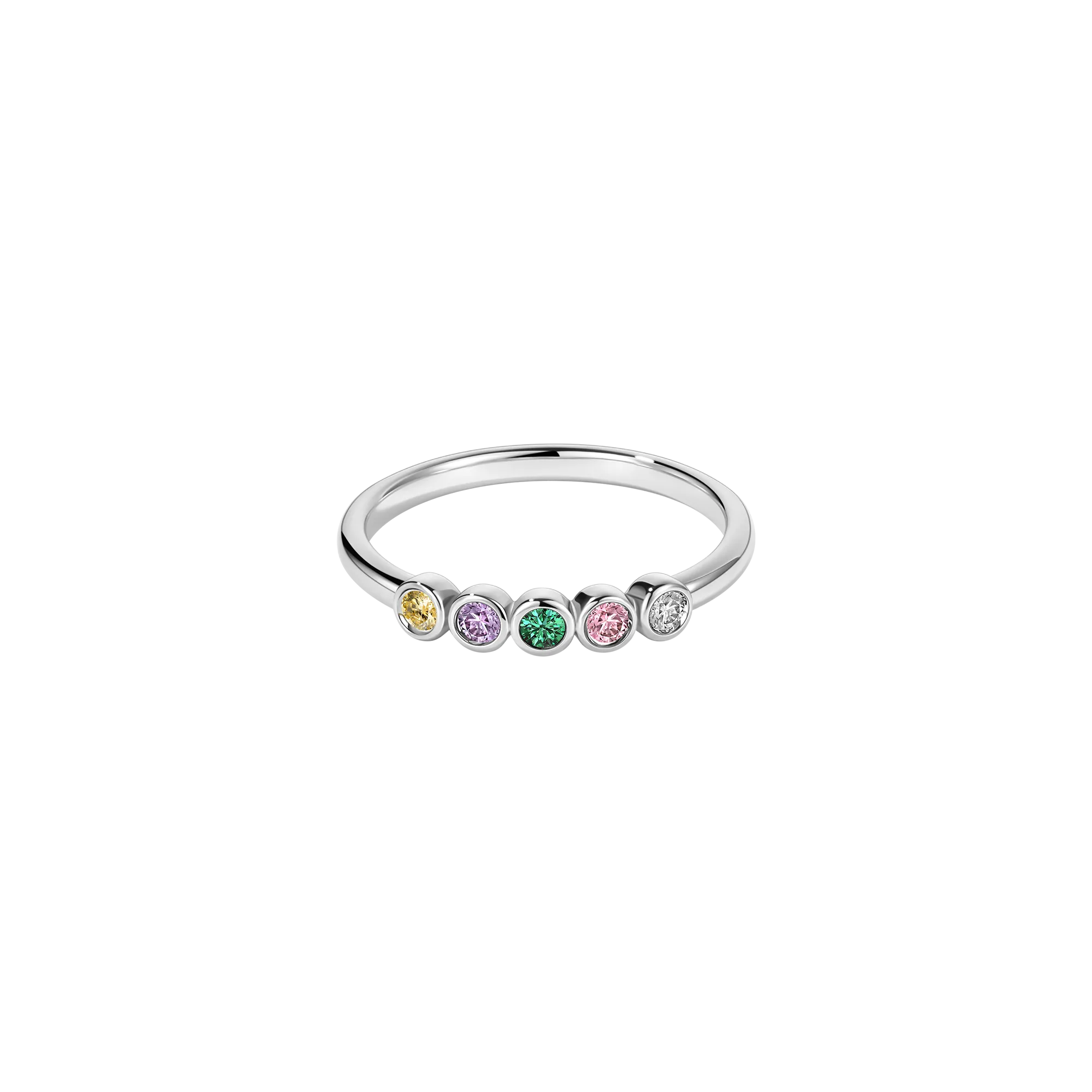 Colored Gemstone Solid Gold Ring