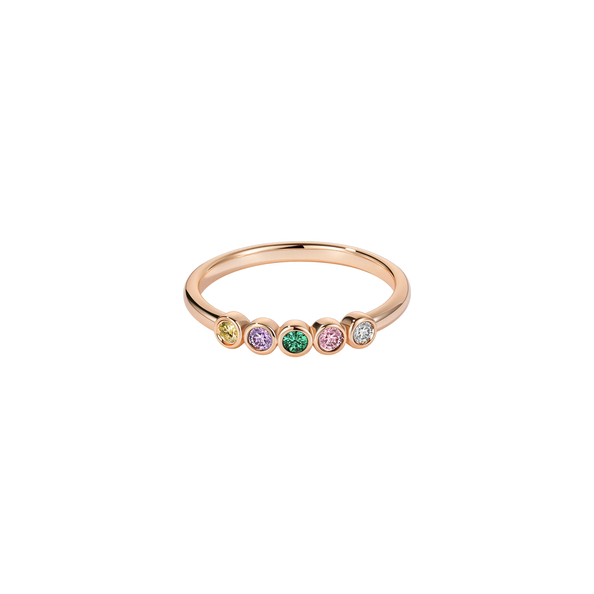 Colored Gemstone Solid Gold Ring