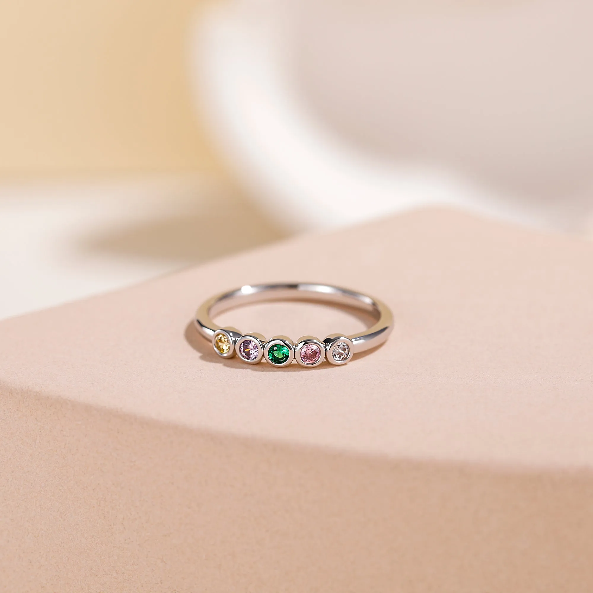 Colored Gemstone Solid Gold Ring