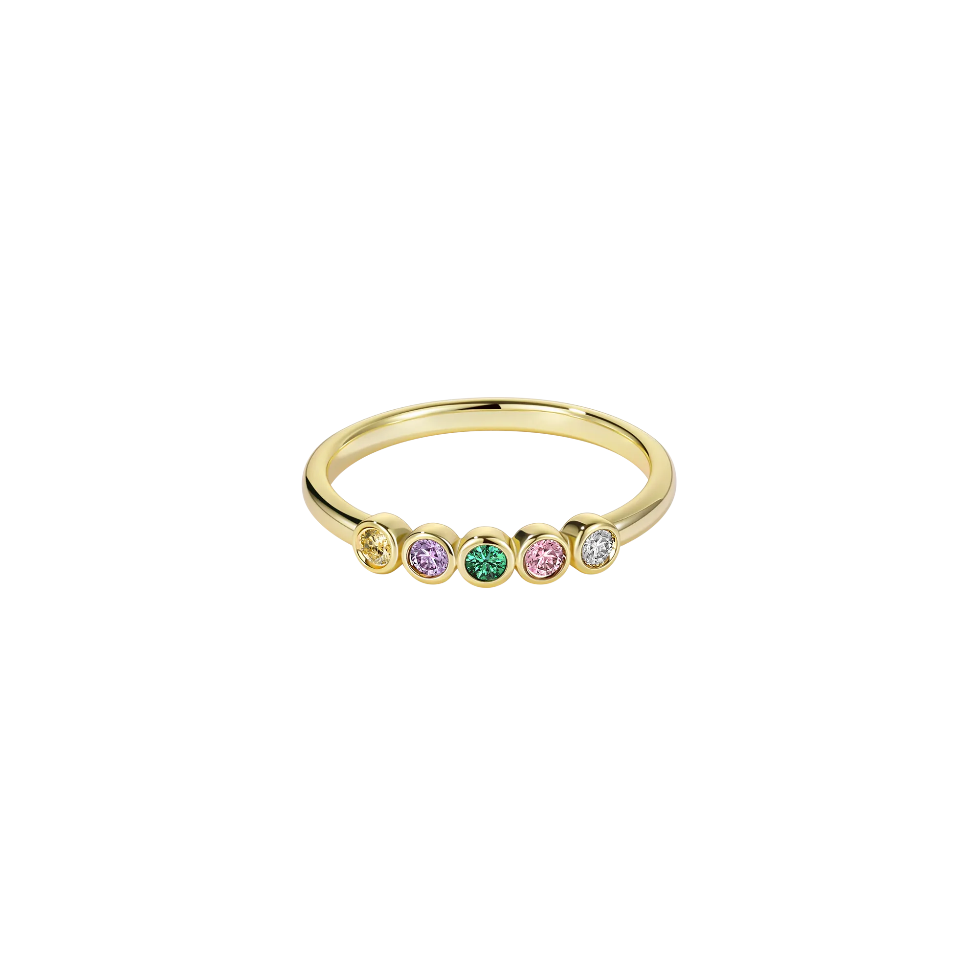 Colored Gemstone Solid Gold Ring