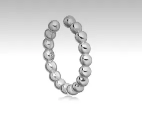Ear Cuff Earrings - No Pierce Earrings, Hypoallergenic: Beaded, Sterling Silver