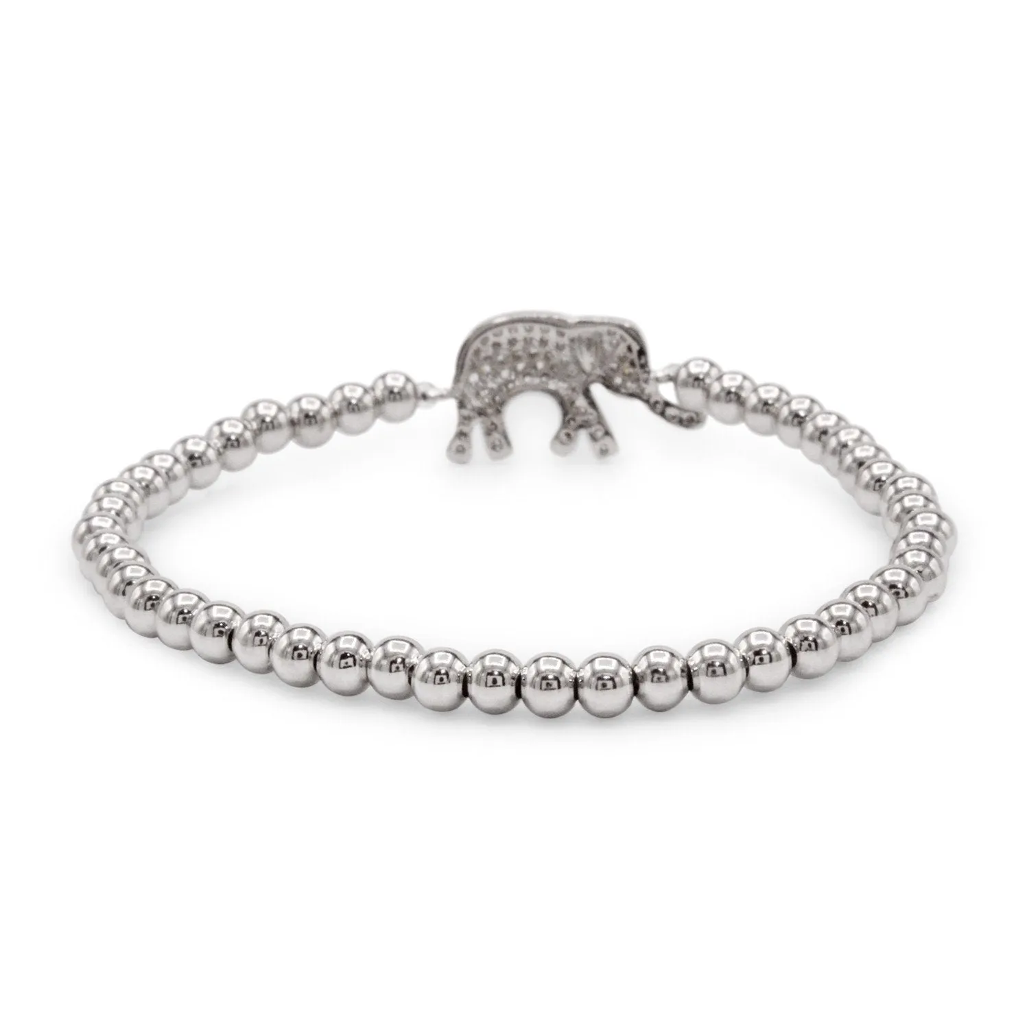 Elephant Brass Charm Bracelet CZ