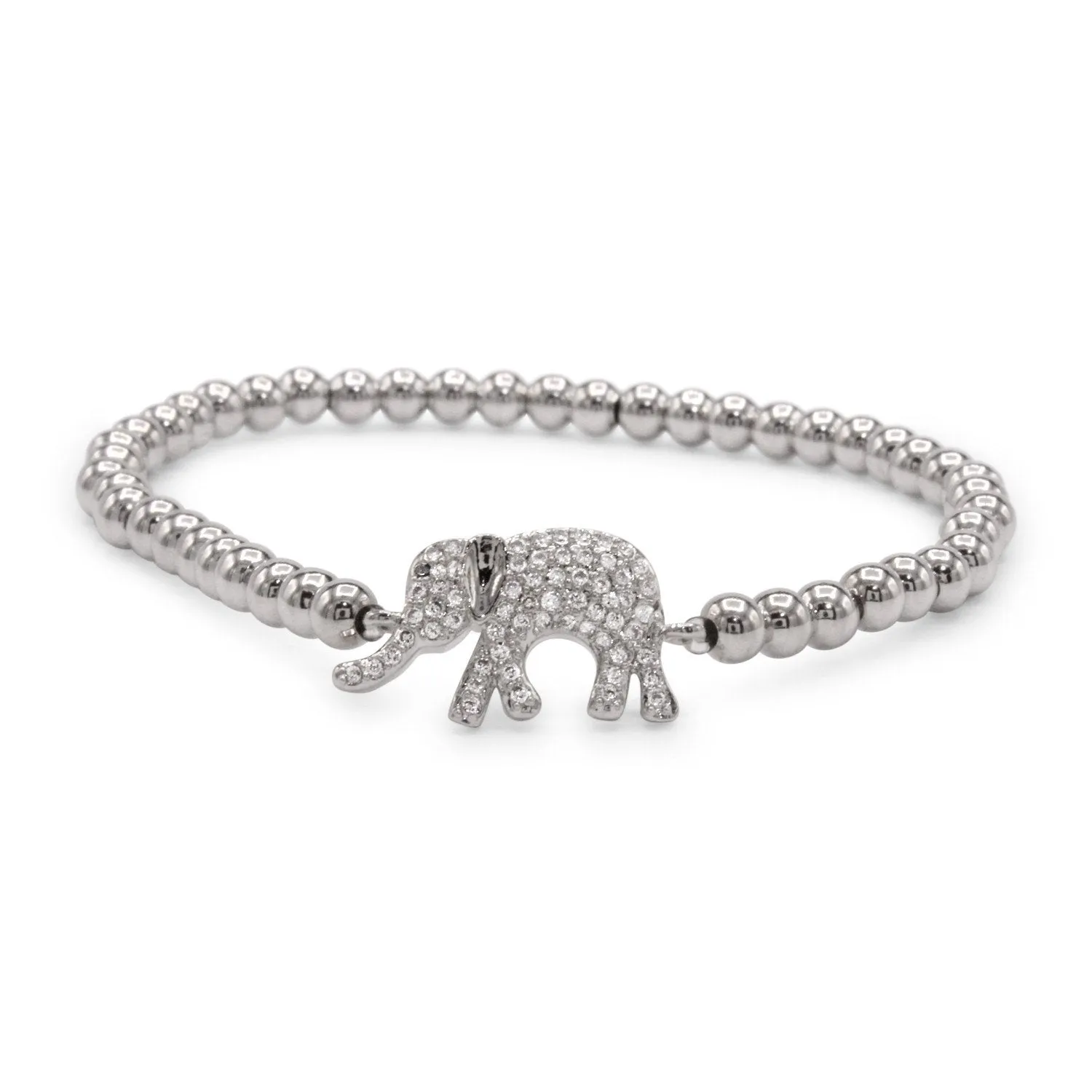 Elephant Brass Charm Bracelet CZ