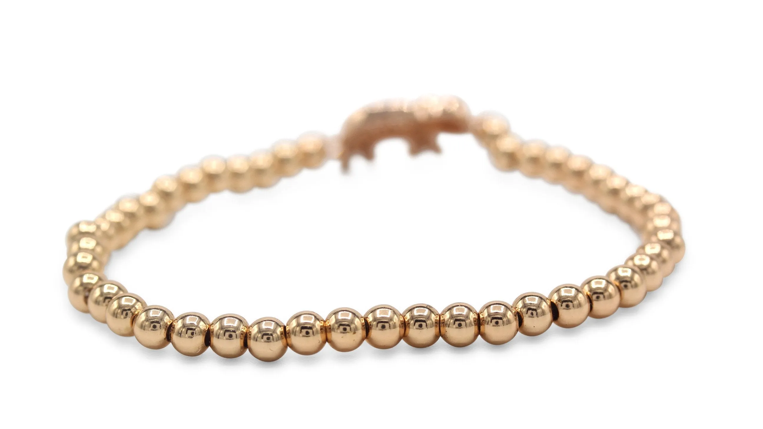 Elephant Brass Charm Bracelet CZ