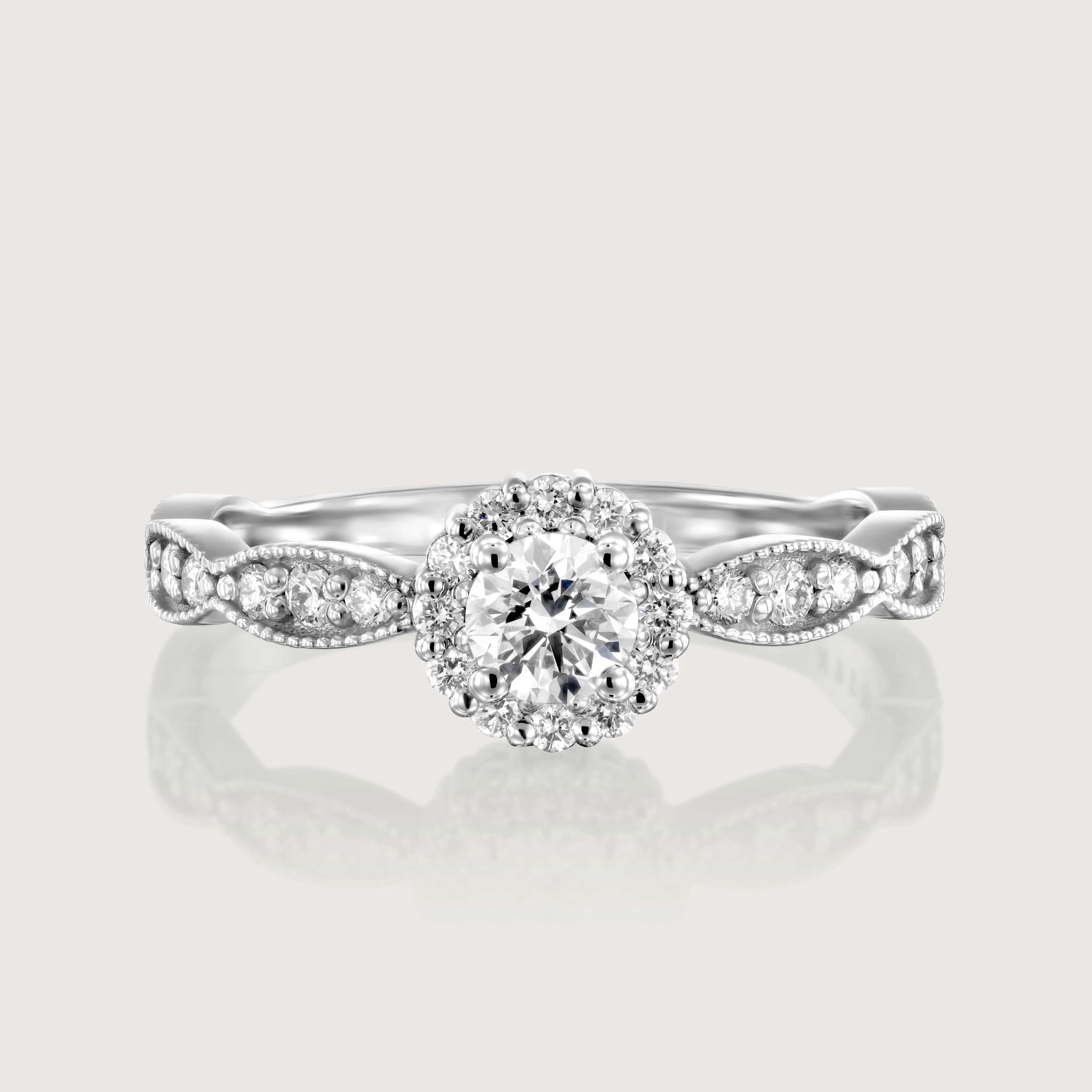 Elizabeth Gold Ring White Diamonds