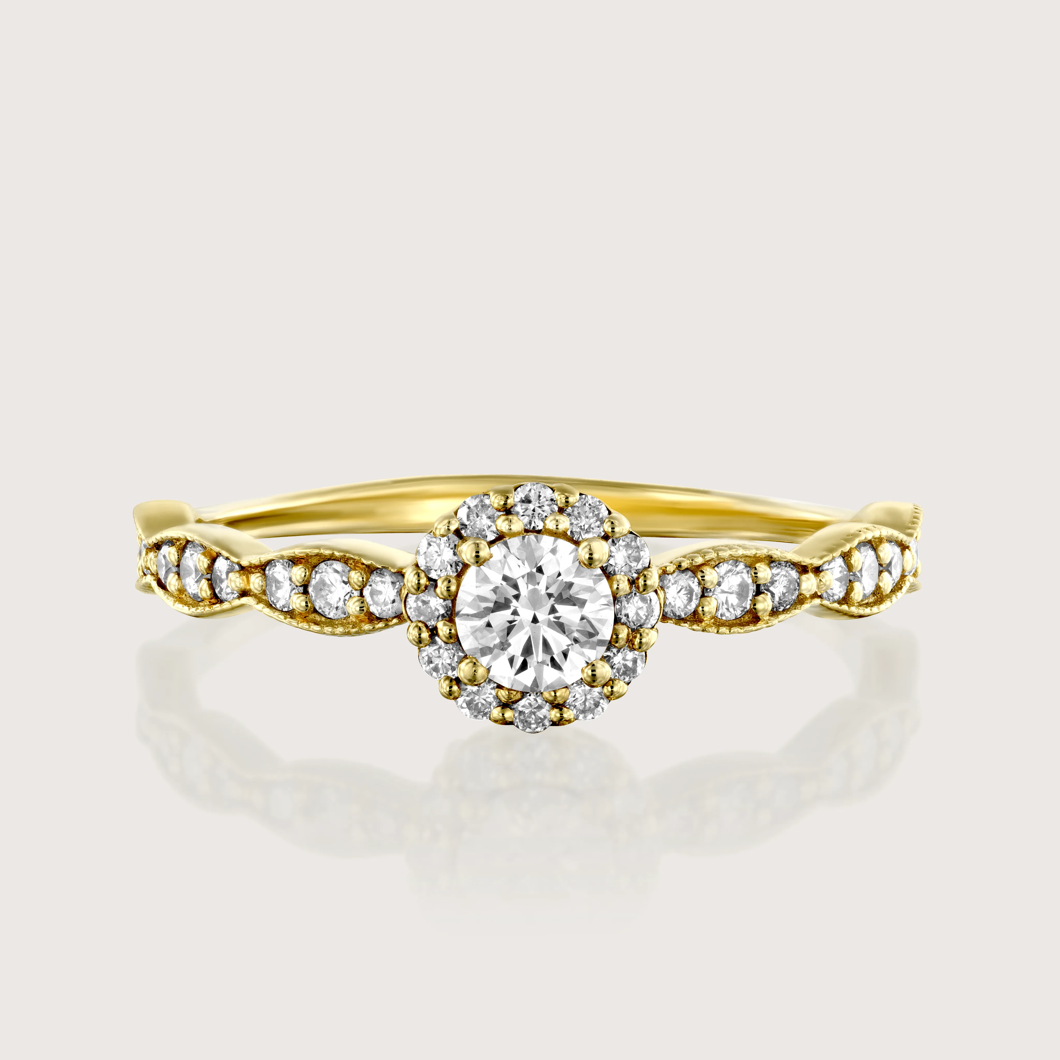 Elizabeth Gold Ring White Diamonds