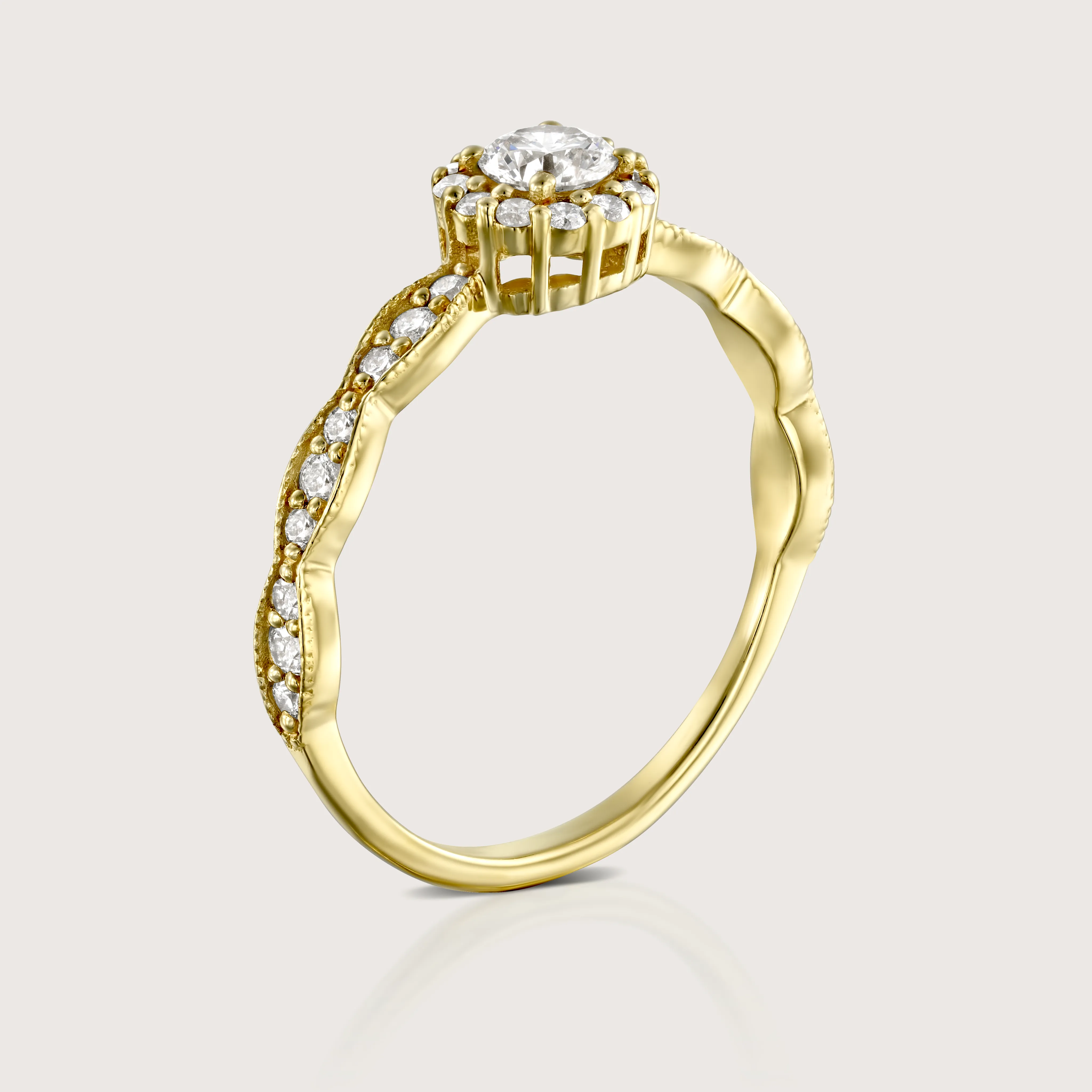Elizabeth Gold Ring White Diamonds