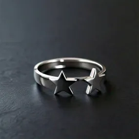 Fortuna Sterling Silver North Minimalist Eastern Star Signet Ring