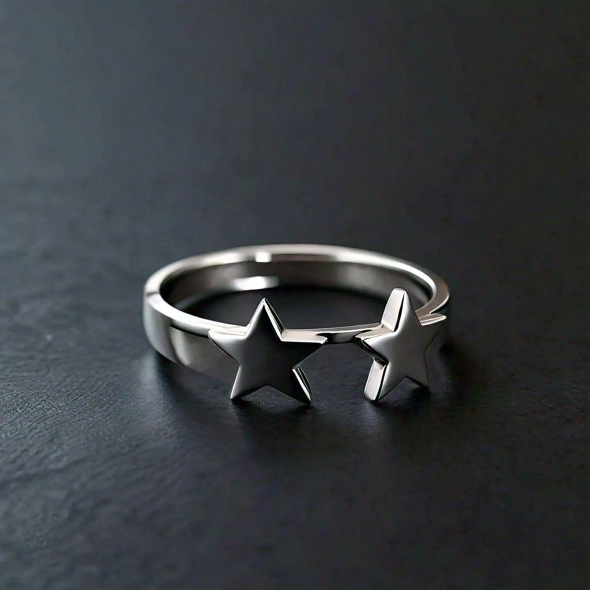 Fortuna Sterling Silver North Minimalist Eastern Star Signet Ring