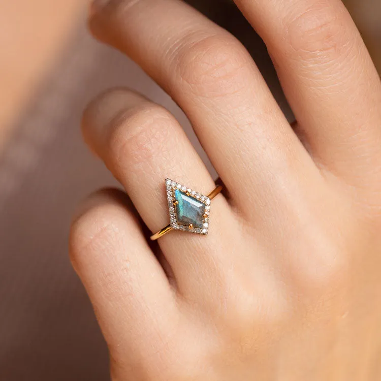 Gemstone & Diamond Kite Ring