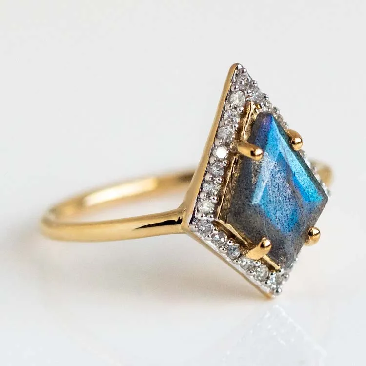 Gemstone & Diamond Kite Ring
