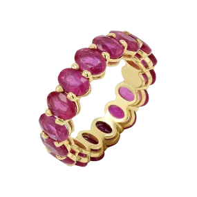 Genuine Ruby Oval Eternity Band