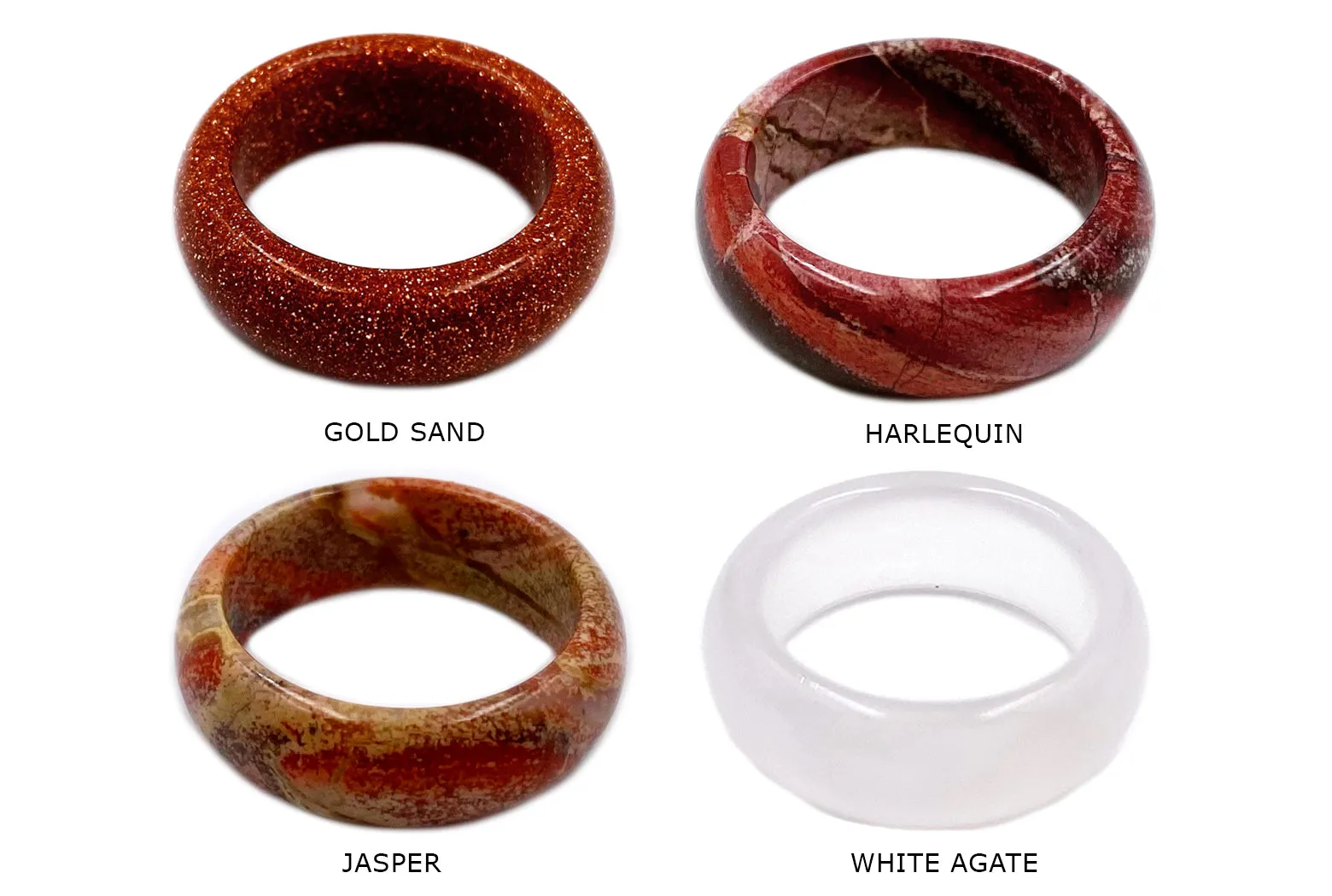 GSR1007 Solid Band Gemstone Rings CHOOSE COLOR BELOW