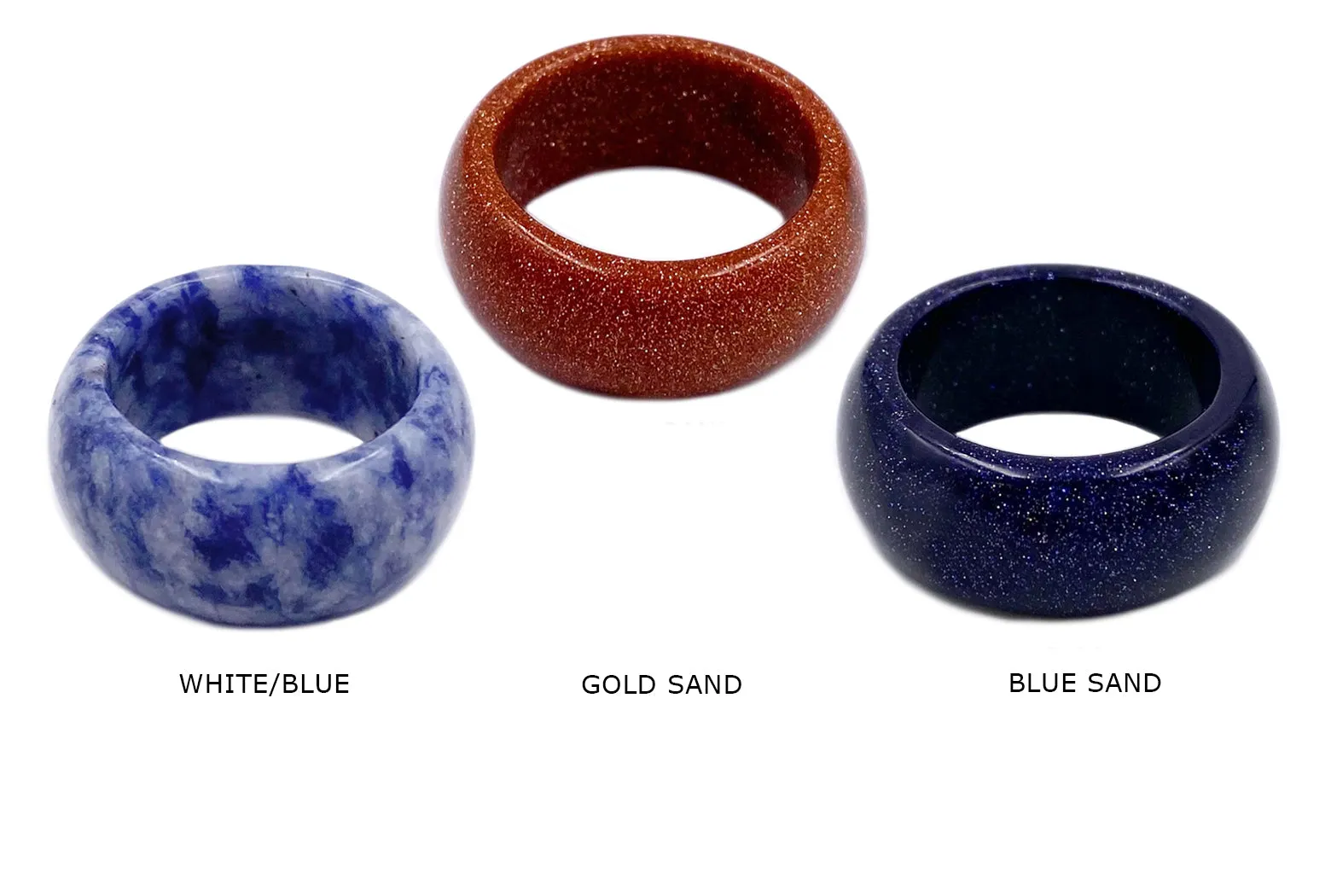 GSR1010 Solid Band Gemstone Rings CHOOSE COLOR BELOW